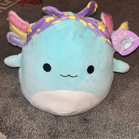 Squishmallows Easter 2024 Irina the Axolotl Wearing A Headband 14-inch Plush NWT - Picture 1 of 7